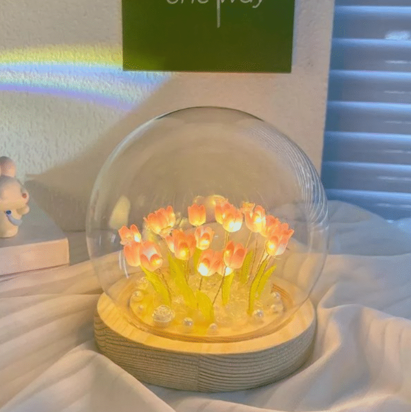Lámpara Esférica de Tulipanes