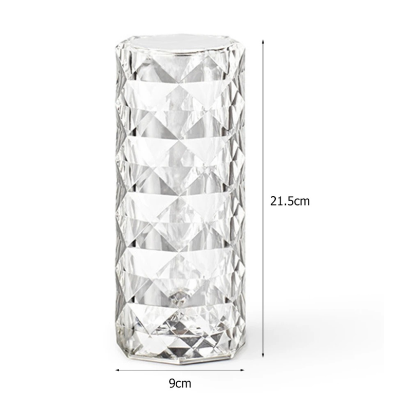 Lámpara de Mesa Diamante RGB – Control Táctil + Puertos USB