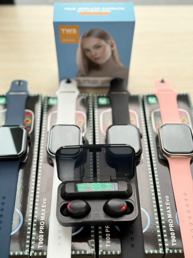 Combo Smartwatch T900 Serie 10 + Audífonos Bluetooth F9 - Imagen 2
