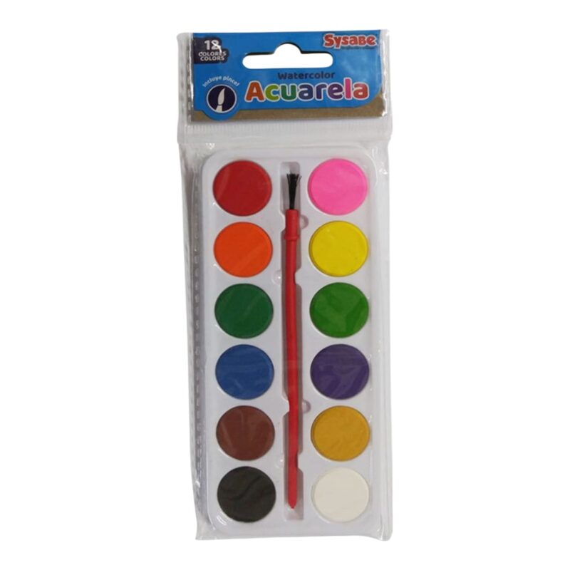 Acuarela Escolar Pequeña X12 Colores REF AC4012