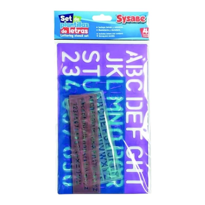 Set Plantilla Letras Stencil X4 Pcs REF SPL4