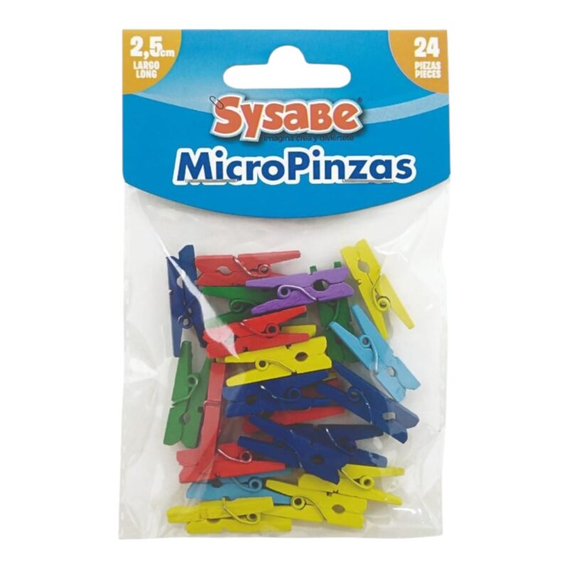 Micro Pinzas De Colores 2.5 Cm X24 Unds REF 8403017