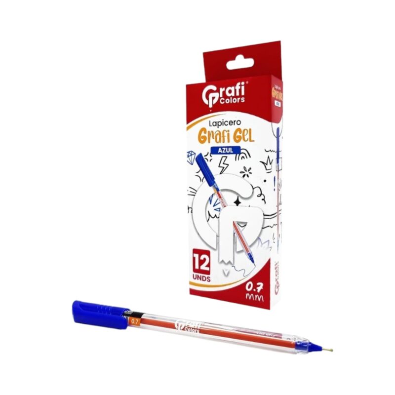 Lapicero Grafi Colors Gel Mina Naranja Tinta Azul 0.7mm GR-102