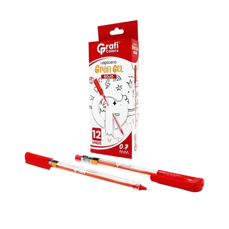 Lapicero Grafi Colors Gel Mina Naranja Tinta Rojo 0.7mm GR-103