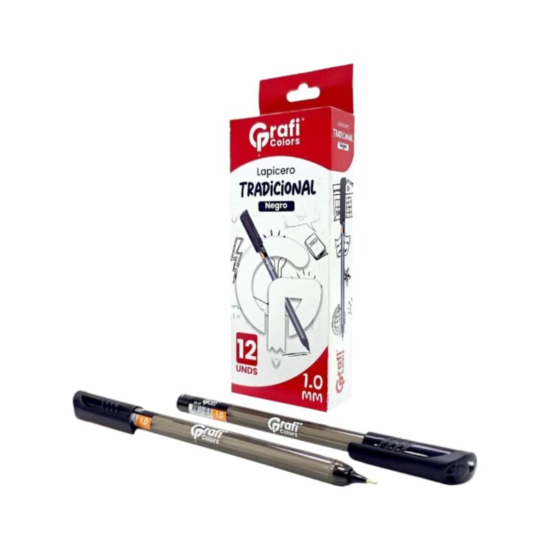 Lapicero Grafi Colors Tradicional Tinta Negra 1mm GR-107