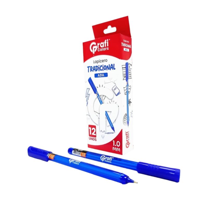 Lapicero Grafi Colors Tradicional Tinta Azul 1mm GR-109