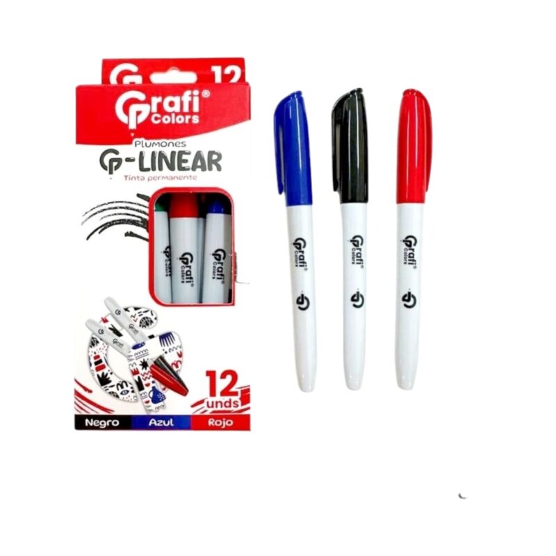 Marcador G-Linear Grafi Color Rojo+Negro+Azul GR-204