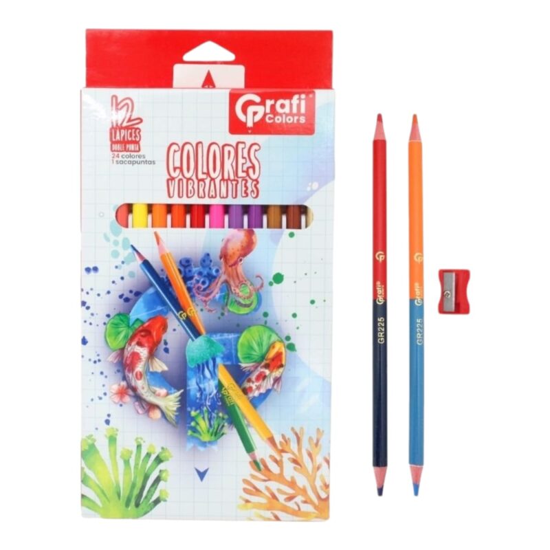 Colores Doble Punta Redondos 4mm Grafi Colors X12 Pzs GR-225