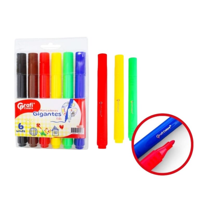 Marcadores Gigantes Grafi Colors X6 Unds GR-272