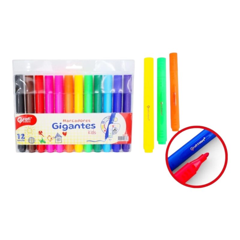 Marcadores Gigantes Grafi Colors X12 Unds GR-273