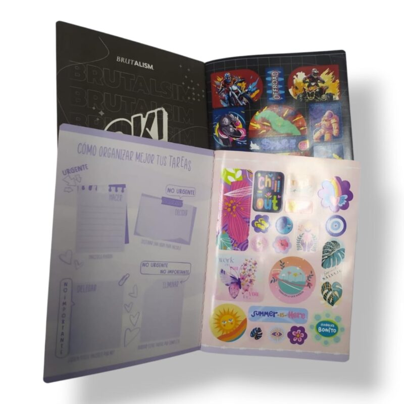 Cuaderno Con Sticker 100 Hojas Rayado