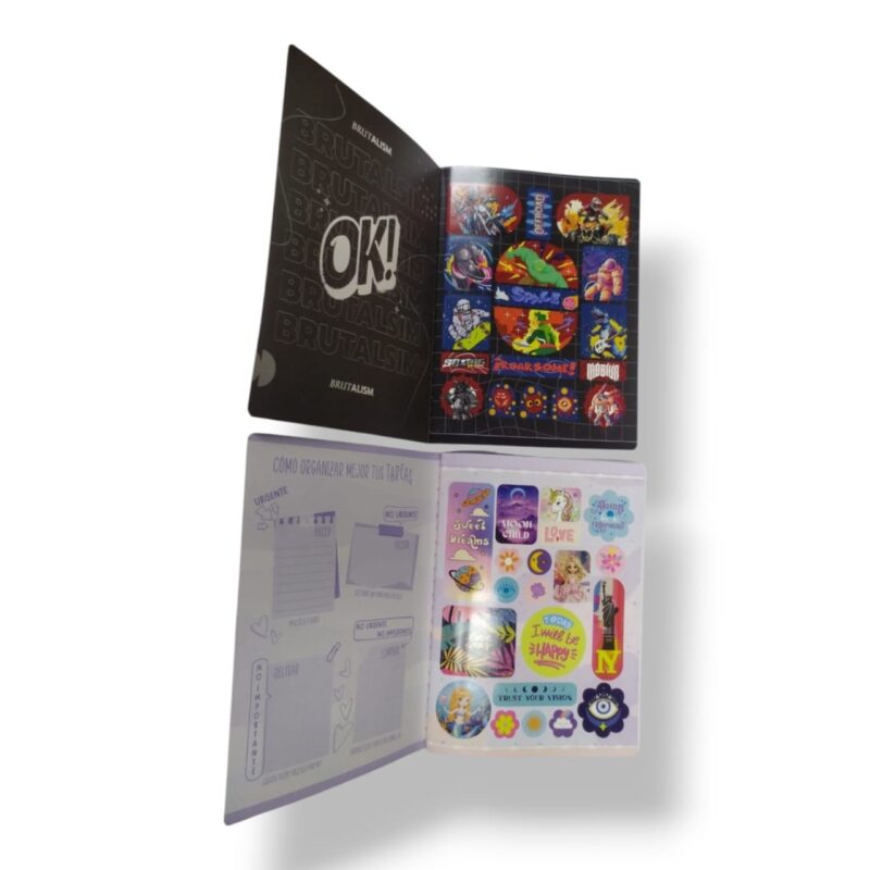 Cuaderno Con Sticker 100 Hojas Cuadriculado