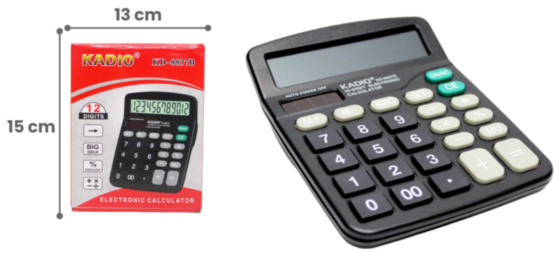 Calculadora Kadio KD-8837B 13 cm x 15 cm