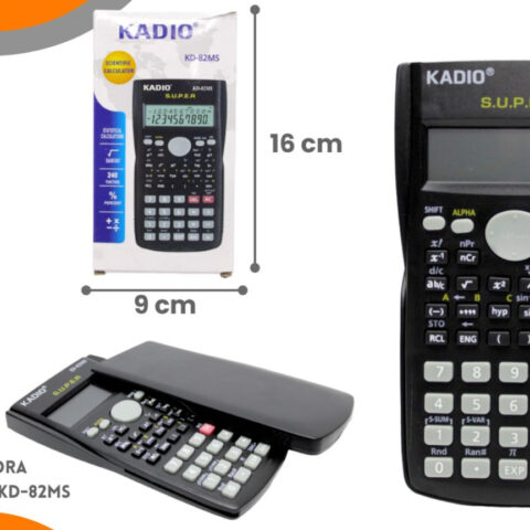 Calculadora Cientifica Kadio KD-82MS Negra 16cm x 9cm