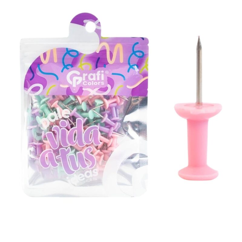 Chinche Grafi Colors Colores Pastel En Bolsa X60 Pcs SC-0202