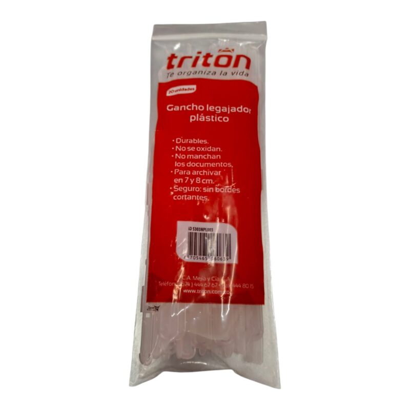 Gancho Legajador Plastico Triton X20 Unds