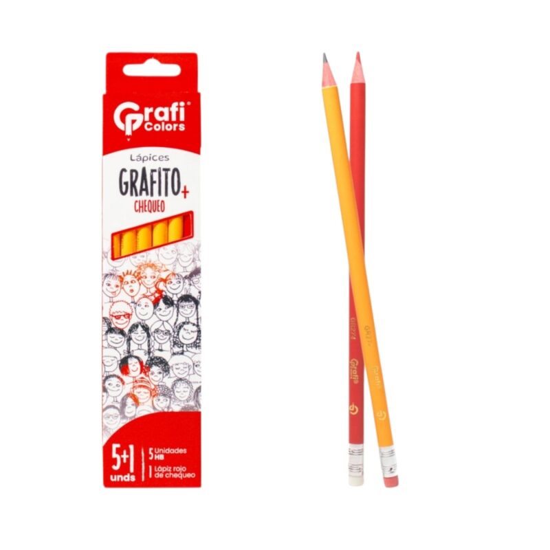 Lapiz Grafito + Chequeo Rojo X6 Unds Gr-274