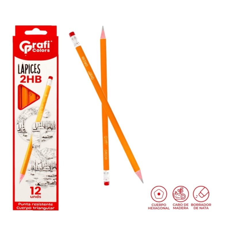 Lapiz 2HB Triangular Grafi Colors X12 Unds Gr-230