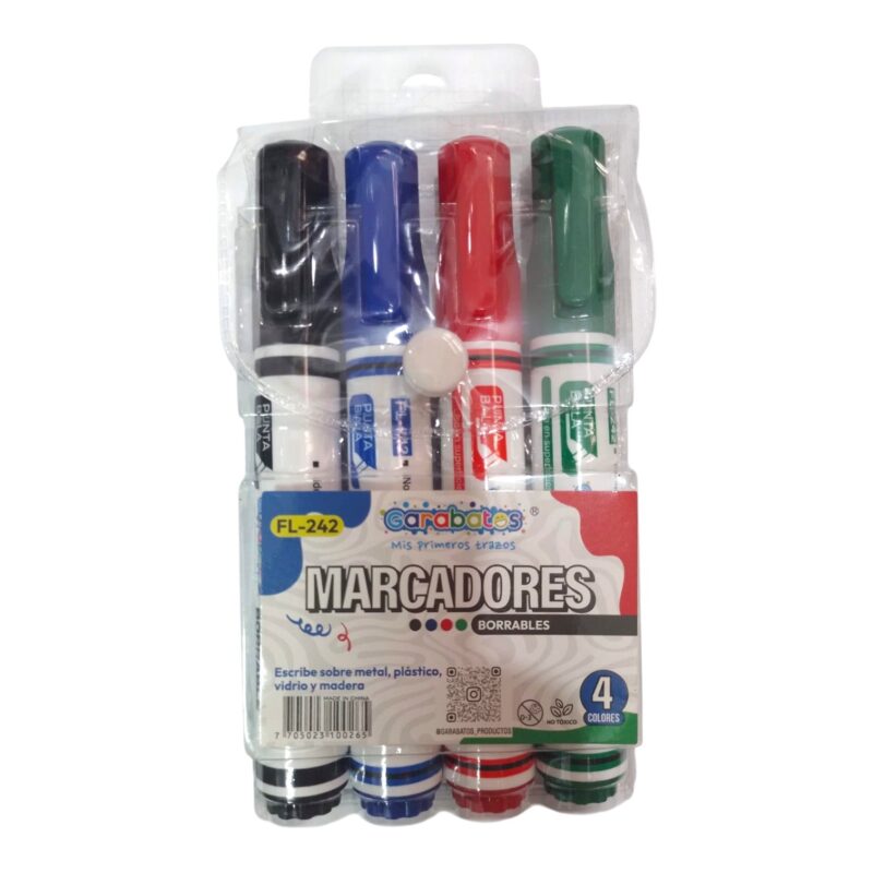 Marcador Borrable X4 Pcs Fl-242