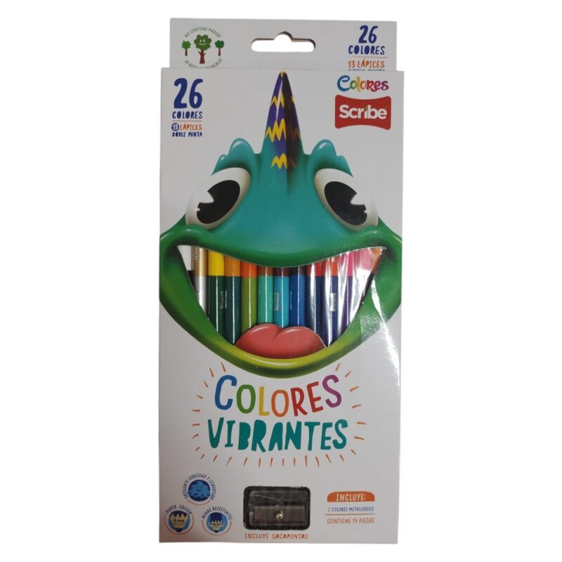 Colores Vibrantes Doble Punta Scribe X13 Unds