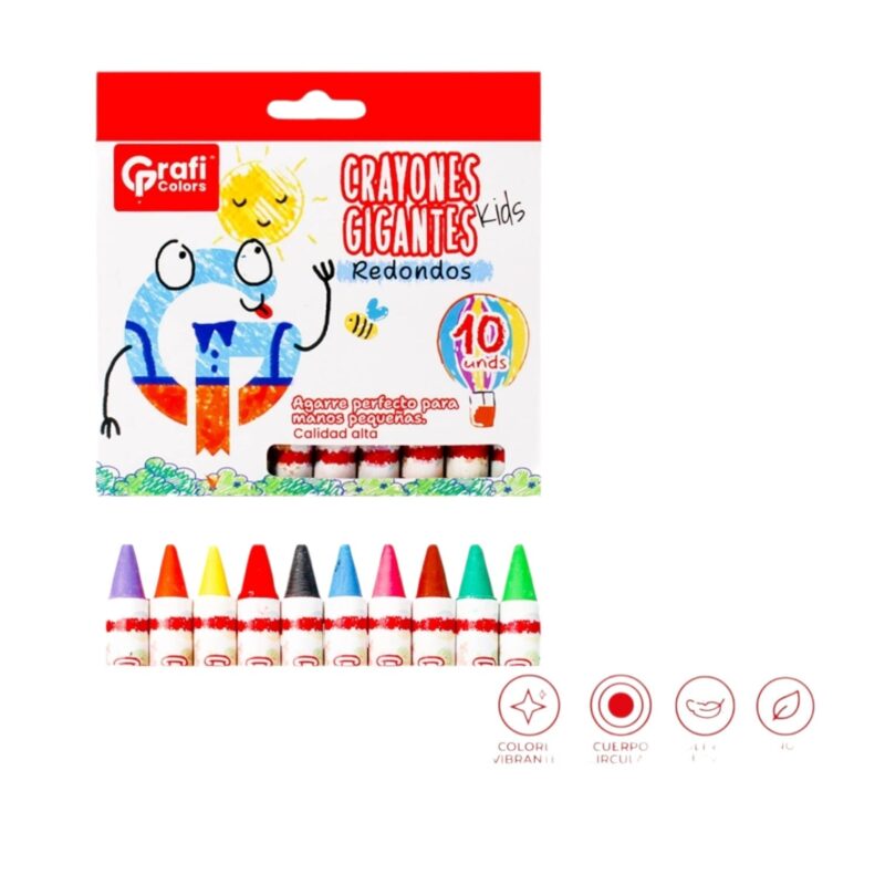Crayones Gigantes Redondos Grafi Colors X10 Unds Gr-221