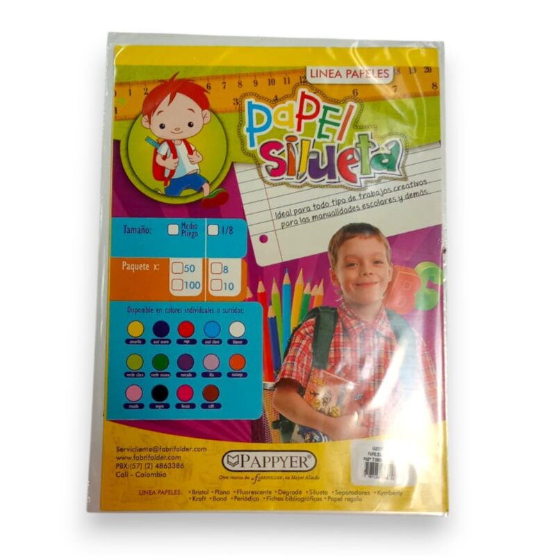Octavo De Papel Silueta X7 Hojas