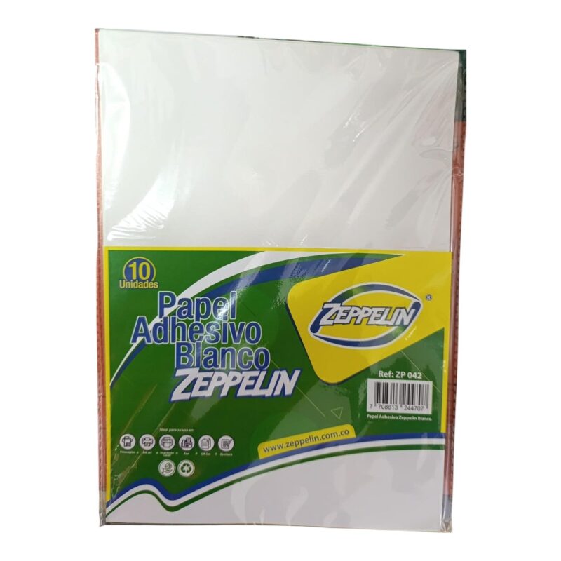 Papel Adhesivo Tamaño Carta X10 Hojas