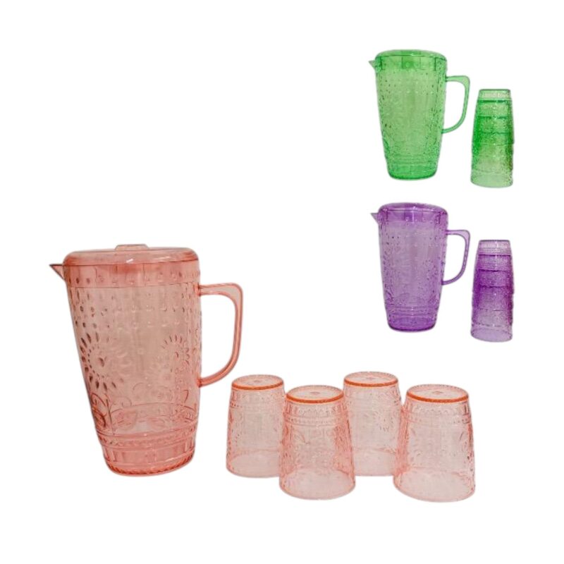 Jarra En Acrilico + 4 Vasos DK-2587