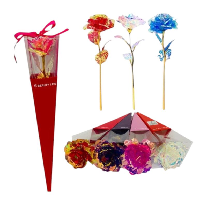 Rosa Artificial Con Empaque Dk-2464