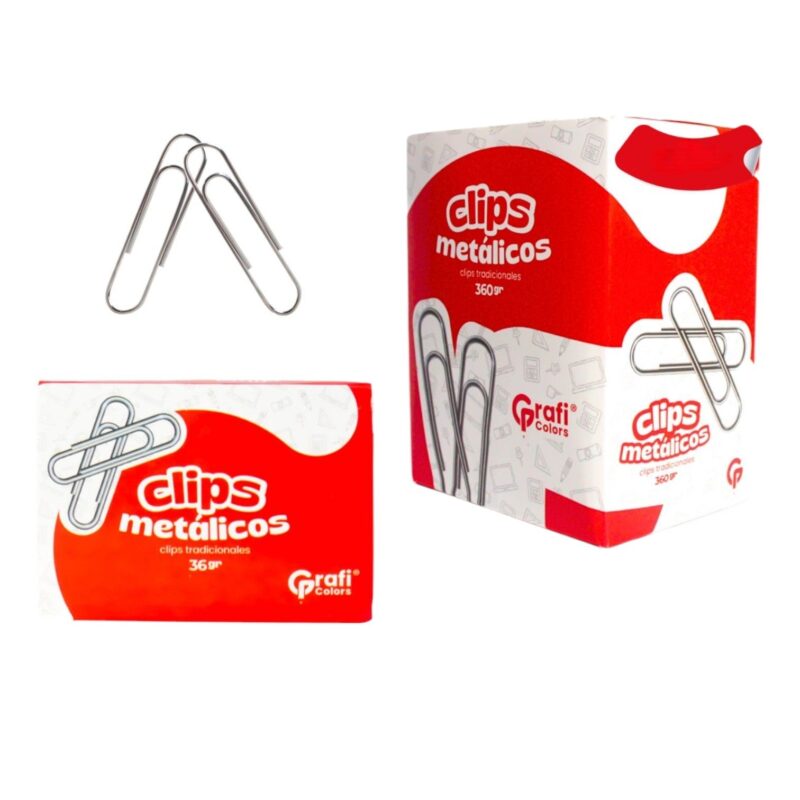 Clips Metalicos Tradiconales Grafi Colors 36 Gr GR-342