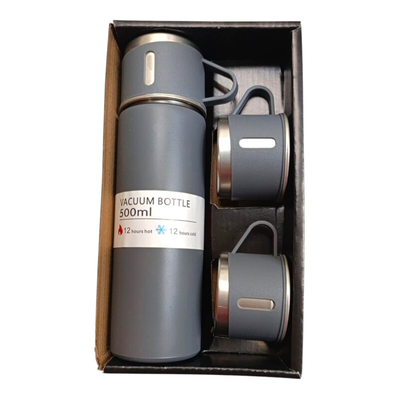 Set De Termo Acero Inoxidable Para Bebidas Frías Y Calientes 500 Ml + 3 Vasos - Imagen 6