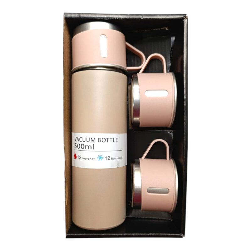 Set De Termo Acero Inoxidable Para Bebidas Frías Y Calientes 500 Ml + 3 Vasos - Imagen 5