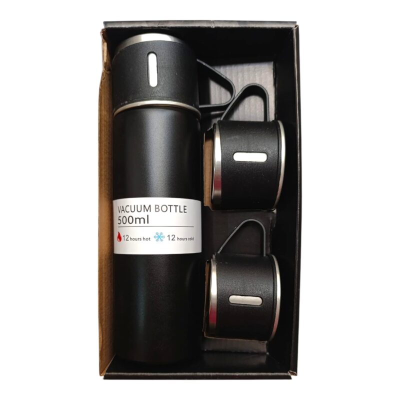 Set De Termo Acero Inoxidable Para Bebidas Frías Y Calientes 500 Ml + 3 Vasos - Imagen 3