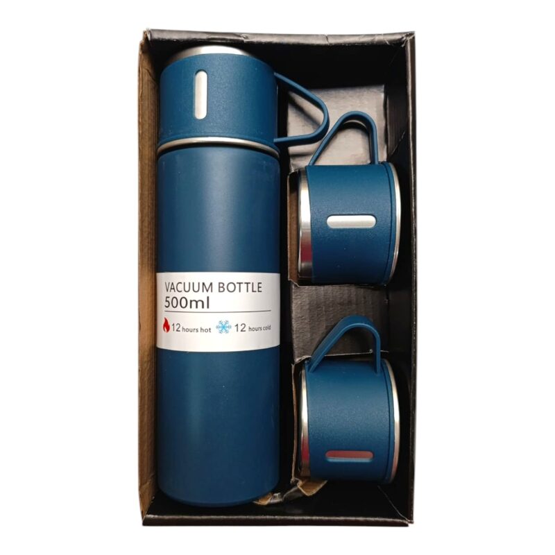 Set De Termo Acero Inoxidable Para Bebidas Frías Y Calientes 500 Ml + 3 Vasos - Imagen 2