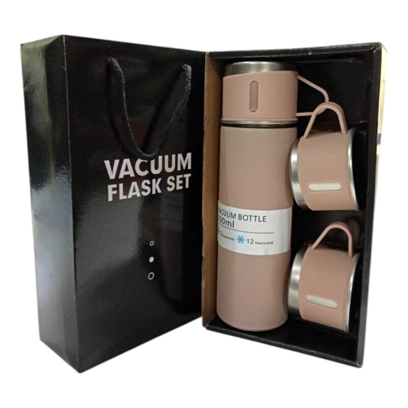 Set De Termo Acero Inoxidable Para Bebidas Frías Y Calientes 500 Ml + 3 Vasos