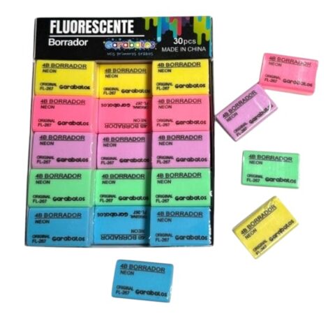 Borrador Miga De Pan Colores Fluorescentes X30 Unds Ref FL-267