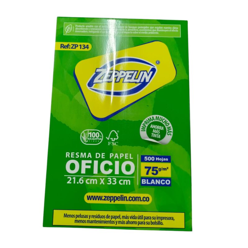 Resma Tamaño Zeppelin Oficio 500 Hojas