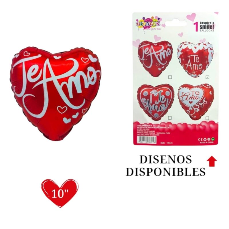 Globo Inflable Corazón  Te Amo 10 Pulgadas