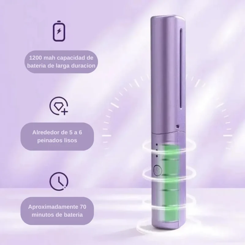 Cepillo Alisador de Cabello Recargable Inalámbrico - Imagen 2