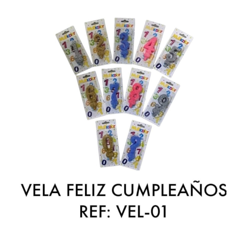 Vela Números Feliz Cumpleaños