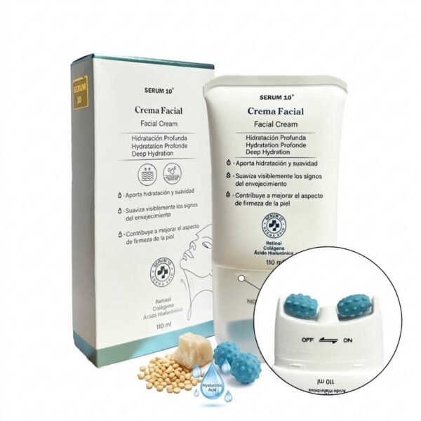 🔥 Crema Reafirmante Masajeadora para Cuello Serum 10 con Retinol, Colágeno y Ácido Hialurónico ⚡