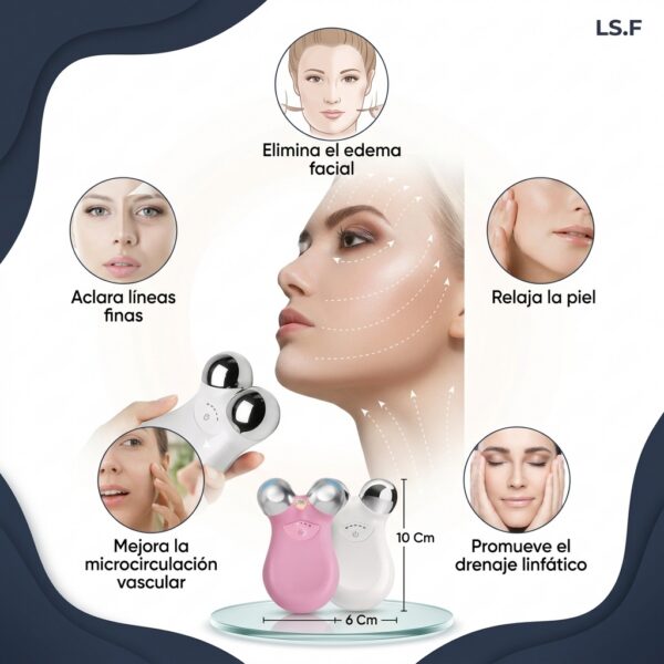 🔥 Tonificador y Masajeador Facial con Microcorriente DS2549 - Efecto Lifting y Anti-Edema ⚡