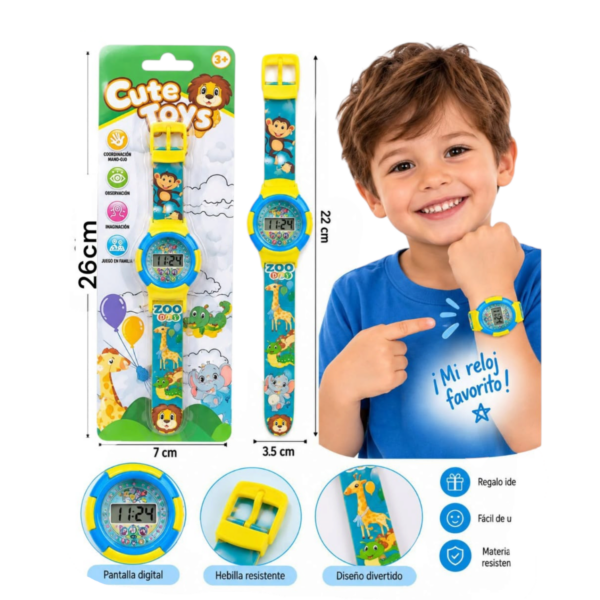 🔥 Reloj Digital Infantil Colección Animales Cute Toys (EN02380 / DT588-2-1) ⚡