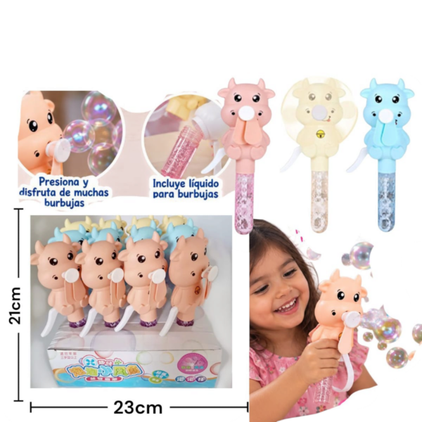 🔥 Burbujero Manual con Hélice Motivo Vaquita (EN02390 / HL498-66A) ⚡