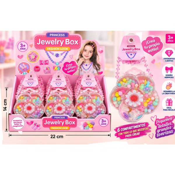 🔥 Set de Bisutería Infantil en Estuche Acrílico Princess Jewelry Box (EN01979 / 2363-132C) ⚡