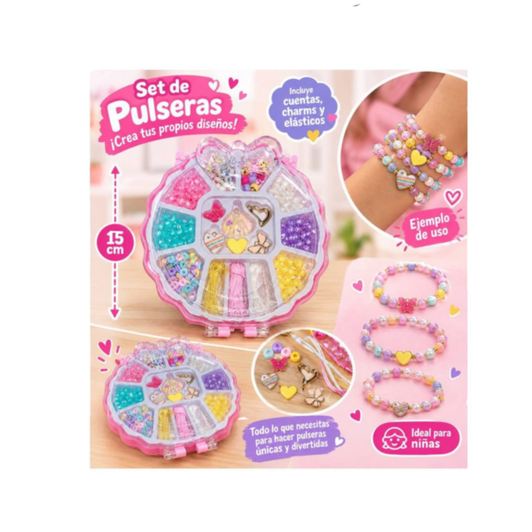 🔥 Set de Bisutería Grande en Estuche Acrílico para Crear Pulseras (EN02360 / 11724) ⚡
