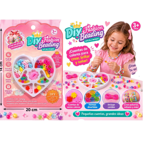 🔥 Set de Pulseras DIY Fashion Beading Estuche Corazón (EN02165 / MX95) ⚡