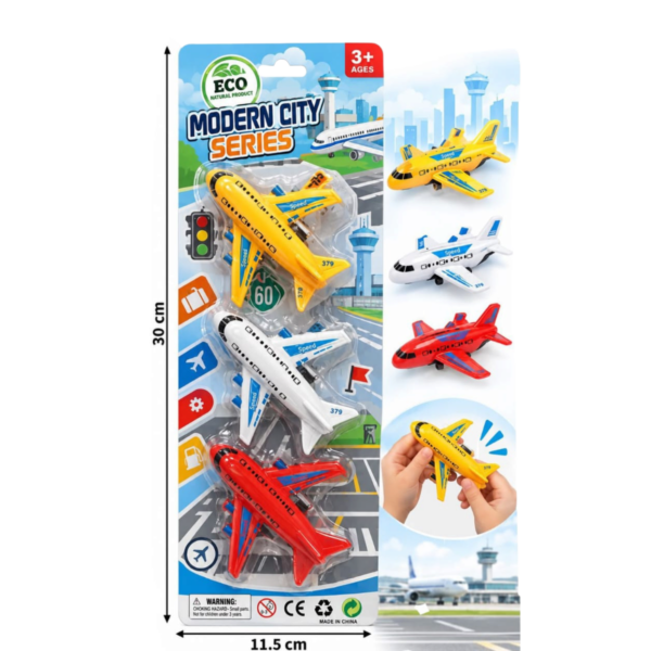 🔥 Set de Aviones x3 Pcs Modern City Series (EN02038 / YM-379T) ⚡