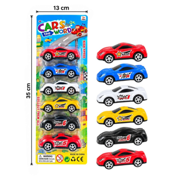 🔥 Set de Carros de Carreras x6 Pcs Cars In The World (EN02016 / 377-2) ⚡