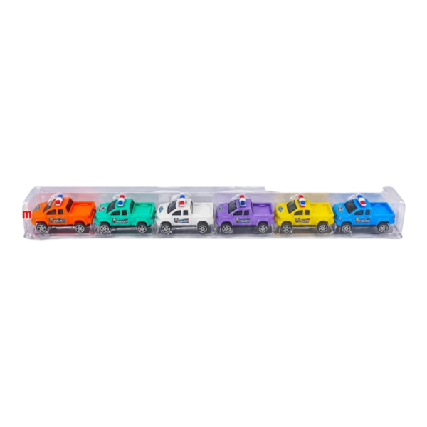 🔥 Set Tira de Camionetas de Policía de Juguete Multi-Color (6 Pcs) (EN02014 / 318-12) ⚡